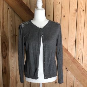 Merona gray cardigan with sequin detail